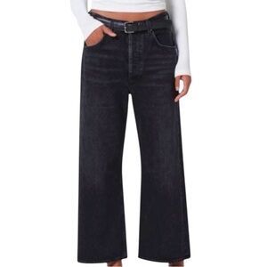 Citizens of Humanity COH Gaucho Jeans Cropped Wide Leg Black Wash Size 28